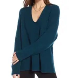 Something Navy V-Neck Sweater Nordstrom Exclusive
